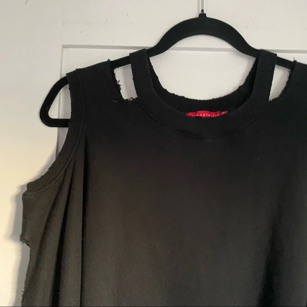 n: Philanthropy Black Cut-Out Sweatshirt - Picture 2 of 8